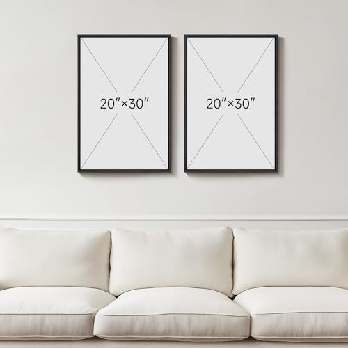Large Framed Modern Beige Brown Abstract Canvas Wall Art Set of 2, 20x30 In - color: Fluid Shapes, size: 20" W x 30" H x 2Pcs