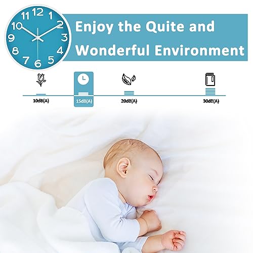 HIPPIH 10 Inch Wall Clock, 2Pack Silent Non Ticking Battery Operated Clocks - color: Blue, size: 10 inches