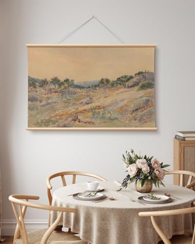 HUARCEY Extra Large Canvas Wall Art, Rustic Landscape Scroll Wall Art 36x54 - color: Hillside, size: 54"L x 36"W