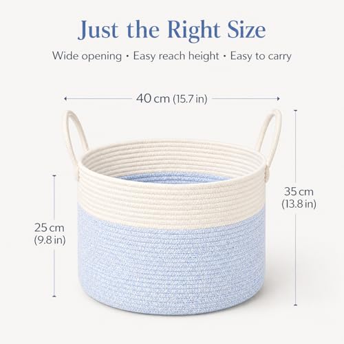 Extra Large Gift Basket Empty to Fill, 32L, Light Blue and White - color: White Blue, size: Large