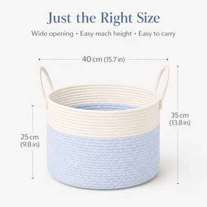 Extra Large Gift Basket Empty to Fill, 32L, Light Blue and White - color: White Blue, size: Large