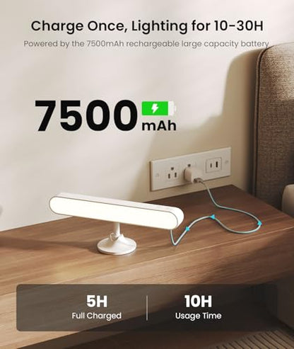 Rechargeable Battery Operated Wall Sconces 7500mAh, Wall Lights for Bedroom - color: White-2P
