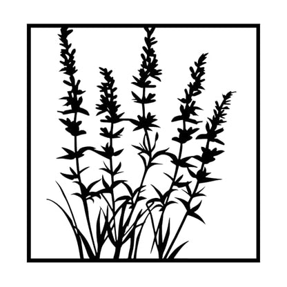 Metal Wall Decor | 17'' x 17'' x 0.05'' Lavender Art Themed Wall Decorations | Handmade Indoor and Outdoor Wall Art (17'' x 17'', Lavender, Black) - size: 17'' x 17'', style: Lavender