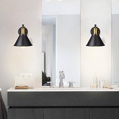 Swing Arm Wall Lamp Plug-in Cord Industrial Wall Sconce, Bronze and Black Finish,with On/Off Switch, E26 Base,1-Light Bedroom Wall Lights Fixtures,Bedside Reading Lamp - size: 1-Pack