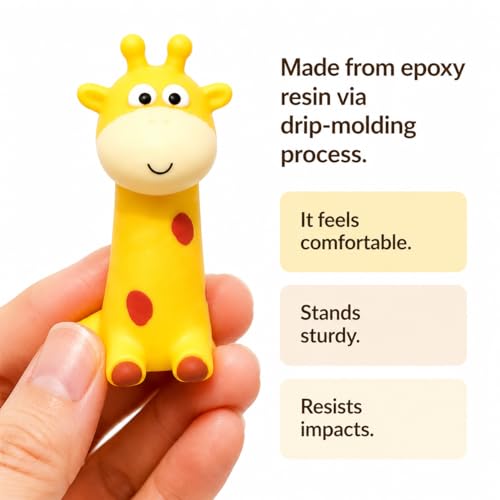 4Pcs Giraffe Monitor Figurines, Monitor Buddy, Mini Desk Figurines - color: Gold-giraffe
