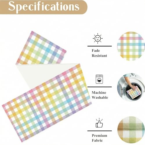 ONFAON Easter Buffalo Plaid Check Table Runner Spring Holiday Decoration Farmhouse Home Dining Room Kitchen Table Decor (13" x 72") - size: Easter01