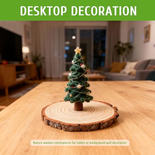 FSWCCK 10 Wood Slices 7-7.8in, Unfinished Slabs for Wedding DIY - size: 10 Pcs 7"-7.8"
