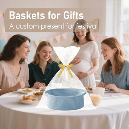 JMvicyroam Small Woven Basket, Empty Gift Basket, Blue/1 Pack - color: Blue, size: 1 Pack