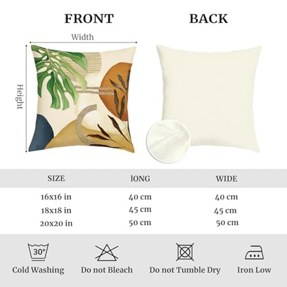 18x18 Set of 4 Boho Tropical Leaves Throw Pillow Cushion Covers