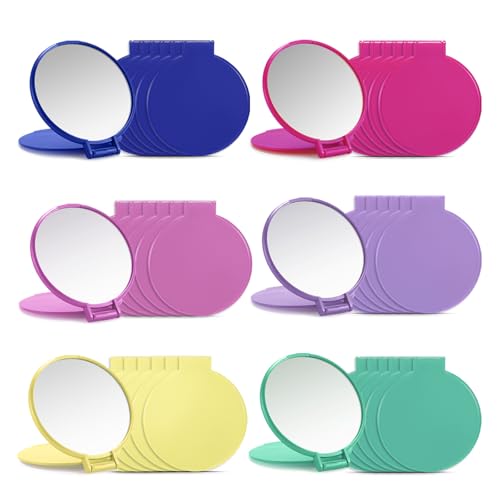 Qislee 36 Pack Compact Mirrors Bulk for Party Favors Purse Travel, 6 Colors - color: 36 Pcs-6 Colors