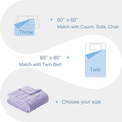 Whale Flotilla Checkered Knit Throw Blanket for Couch, Light Purple - color: Light Purple, size: 60x80 Inch