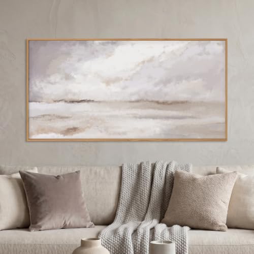 DRACIT Large Neutral Abstract Framed Canvas Wall Art Set-20"x40" - color: Beige Neutral Abstract Wall Art, size: 40"L x 20"W