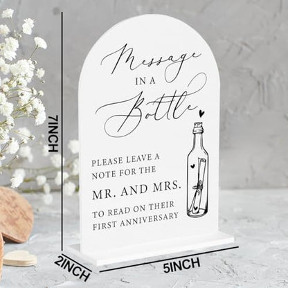 Message In A Bottle Guestbook Sign Wedding Guestbook Sign for Engagement Bridal Shower Party Acrylic sign for Table Desk - color: massage in a bottle