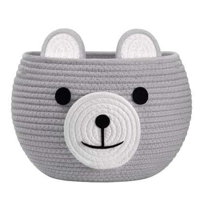 CherryNow Baby Basket for Gifts Empty, Cute Bear Design, Light Grey - color: Light Grey, size: 10.5"D x 8.5"H