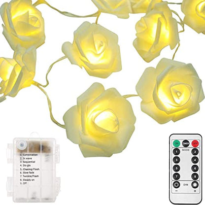 echosari Rose Fairy Lights Battery Operated 15Ft Warm White - color: Warm White, size: Rose