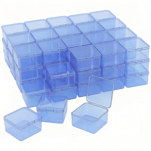 LJY 60 Blue Square Plastic Boxes, 2.5 x 2.5 x 1.4 in for Buttons - color: Blue, size: Single Size (2.5 x 2.5 x 1.4 inch)