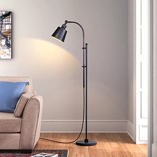 LALISU Industrial Floor Lamps Rustic Farmhouse Floor Lamps for Living Rooms - color: Rustic Black