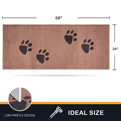 PURRUGS Hallway Runner Rug, 24" x 59", Light Brown - color: Light Brown, size: 24" X 59"