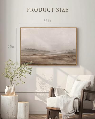 Bzstyleart Large Abstract Wall Art, Misty Wilds, 36 x 24 Inch - color: Misty Wilds, size: 36"L x 24"W