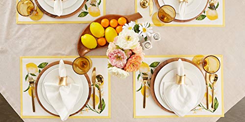 DII Lemon Bliss Tabletop Collection, Placemat Set, 6 Piece - size: Placemat Set