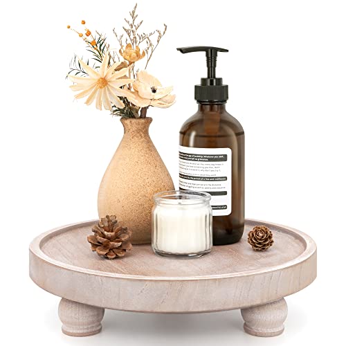 EOSAHR Wood Display Riser: Pedestal Stand for Kitchen Decor, Natural Wood - color: Natural