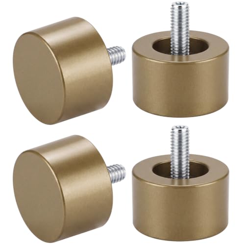 LEIFIDE 4 Pack Curtain Rod Finials Curtain Rod End Cap Finials for Curtains Rods of 7/8 and 1 Inch Diameter (Gold) - color: Gold