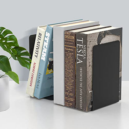 VFINE Metal Bookends 2 Pairs, Black Book Ends, Bookends for Shelves, Book Stopper for Heavy Books, Book Dividers for Home Office School Supplies - color: Black 2 Pairs Bookends