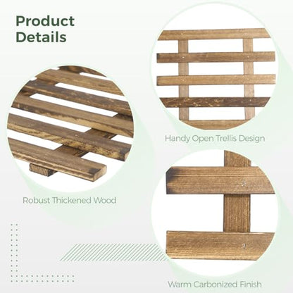 2 Pcs Wall Planter Holders, 11.8 x 35.4 Solid Wood Hanging Plant Trellis, Wall Planters for Indoor Outdoor Plants, Vertical Decor for Hanging Flower Pots