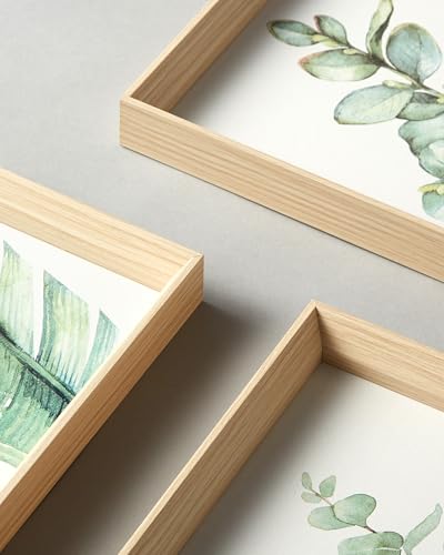 12x16IN Green Plant Eucalyptus Leaf Framed Wall Art, Set of 3 - color: Framed Green Leaf, size: 16"L x 12"W