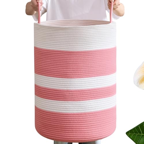 Pink Hamper for Nursery Baby Girls Laundry Basket 80L Large - color: Pink