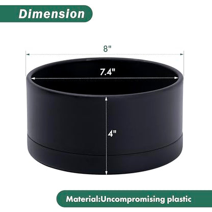 D'vine Dev 8 in Shallow Round Succulent Planter, Black, 76-Z-B-1 - color: Black, size: 8 Inch