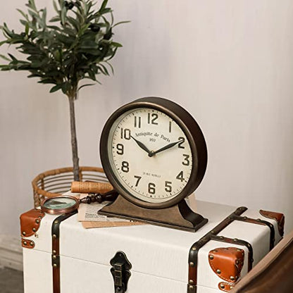 NIKKY HOME Antique Mantel Clock, Large Table Clock, Battery Operated