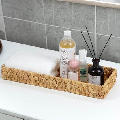 Water Hyacinth Bathroom Vanity Tray, 16.7 Inch - size: 16.7" x 6" x 2"