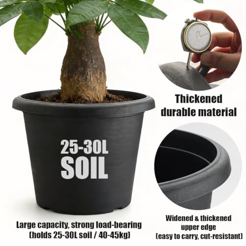 4 Pack 16 Inch Large Planters for Outdoor Plants with Drainage Holes - size: Large - 16 inch