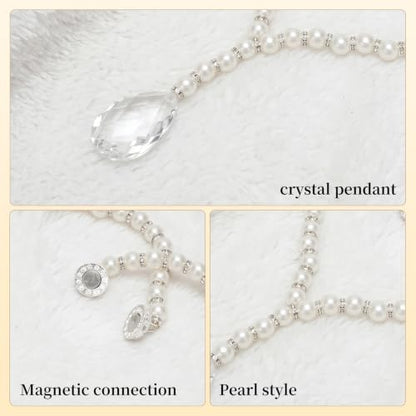 Shower Curtain Tie Backs 2 Pack Magnetic Pearl Crystal Decorative Ties