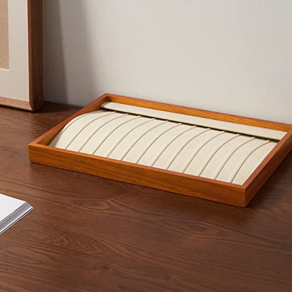 Oirlv Wood 13 Grids Necklace/Bracelet/Pendant Display Tray Jewelry Drawer Organizer Stackable Jewelry Trays (Creamy-white) - color: Creamy-white 13 grid necklace/pendant/bracelet tray