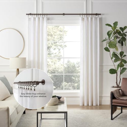 Cambria Designer 1-3/8" Matte Brown Quiet Glide Curtain Rings 18 Pack - color: Matte Brown, size: Small 1-3/8 in