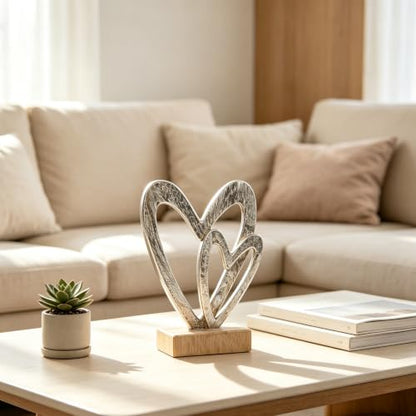 Guichifun Heart Decor Modern Farmhouse Sculpture - color: Silver