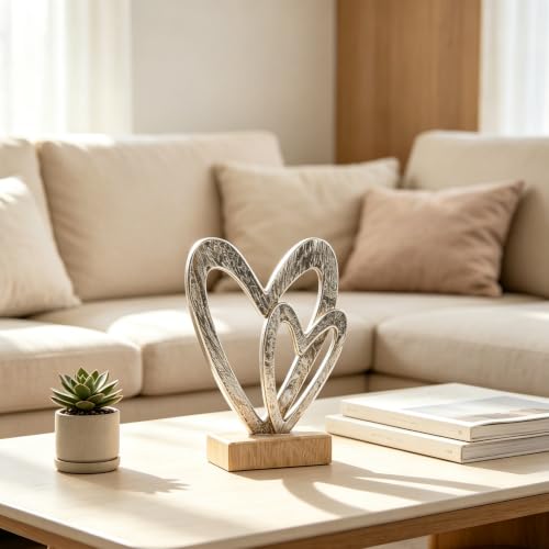 Guichifun Heart Decor Modern Farmhouse Sculpture - color: Silver