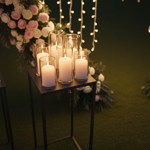 Black Plant Stand Indoor Pack of 2, No Assembly Required Metal Pedestal Flower Stand, Upgraded 0.6" Heavy Duty Column Table for Wedding Centerpieces, Living Room Modern Flowerpot Holder Rack - color: Black