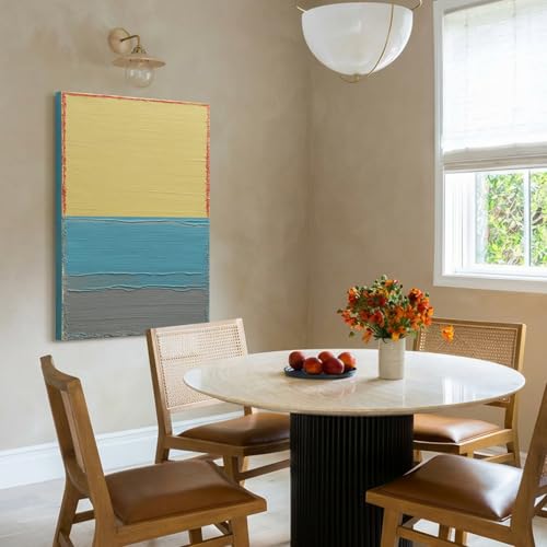 Modern Abstract Canvas Wall Art for Living Room, 3D Textured Oil Painting - color: Yellow, size: 24"L x 36"W