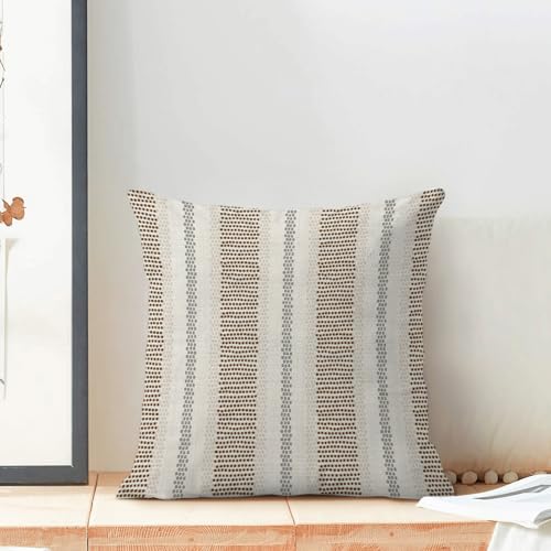 AEIOAE Brown Grey Gray Polka Dots Outdoor Pillow Covers 18x18 Set of 2 - color: Brown Grey Beige, size: 18" x 18" (Pack of 2)