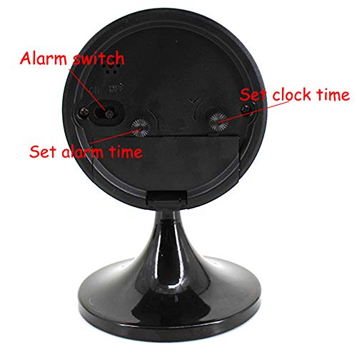 3" Round Quartz Analog Metal Alarm Clock Silent Non Ticking Desk Clock - color: White