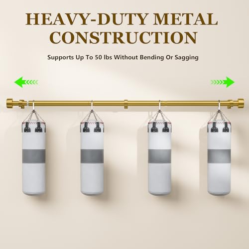 2 Pack Curtain Rods for Windows 32-96 Inch, 1 Inch Adjustable Flash Gold Curtain Rod Set with Brackets, Easy Install - color: Flash Gold, size: 32"-96"/2 Pack