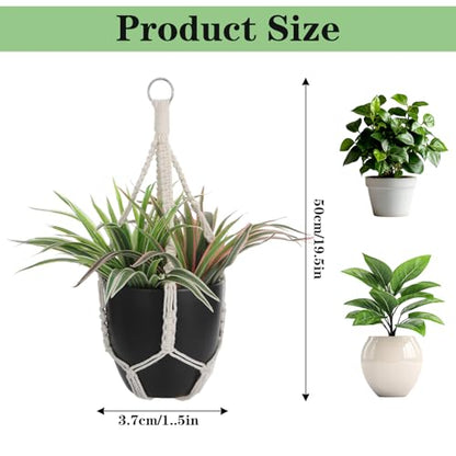 2 Pack Handmade Macrame Plant Hangers, Hanging Planters Baskets