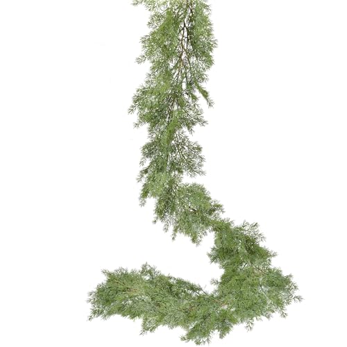 6FT Pine Christmas Greenery Clearance, Realistic Cedar Cypress Garland for Holiday Mantel Fireplace Table Centerpiece Decoration
