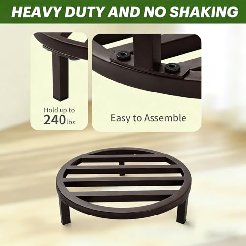3 Pack 12 Inch Metal Plant Stands Outdoor Indoor Pot Riser,Coffee - color: 11.81"-Coffee