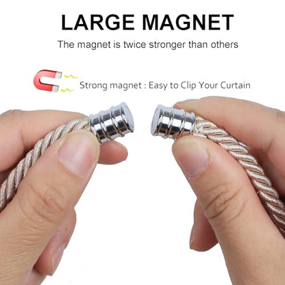 BEL AVENIR Magnetic Curtain Tiebacks, Boho Farmhouse Curtain Tie Backs - color: Beige