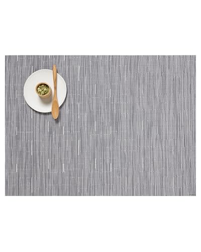 Chilewich Bamboo Placemats Set of 4, Woven Rectangle Placemats - color: Fog, size: 14"x19"