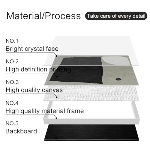 QKF 3Pcs Black Gray Abstract Textured Crystal Framed Canvas Wall Art Set - color: Black, White, Gray, Light Green, size: 16" X 24" X 3 pieces